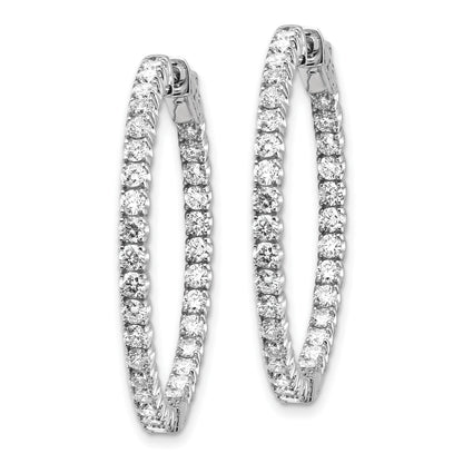 14k White Gold (Holds 66-2.3mm Round) In/Out Hoop w/Safety Clasp Earring Mountings