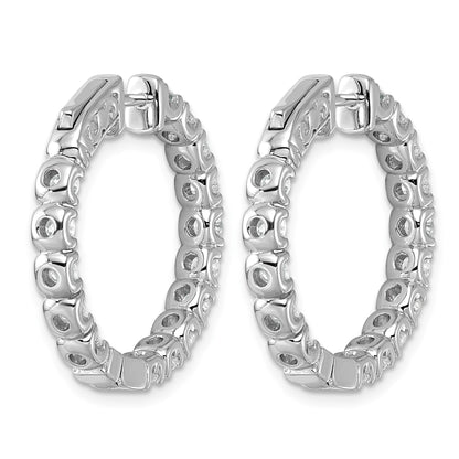 14k White Gold (Holds 30-2.9mm Round) In/Out Hoop w/Safety Clasp Earring Mountings