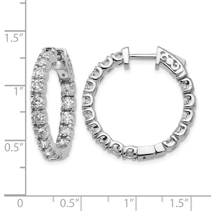 14k White Gold (Holds 30-2.9mm Round) In/Out Hoop w/Safety Clasp Earring Mountings
