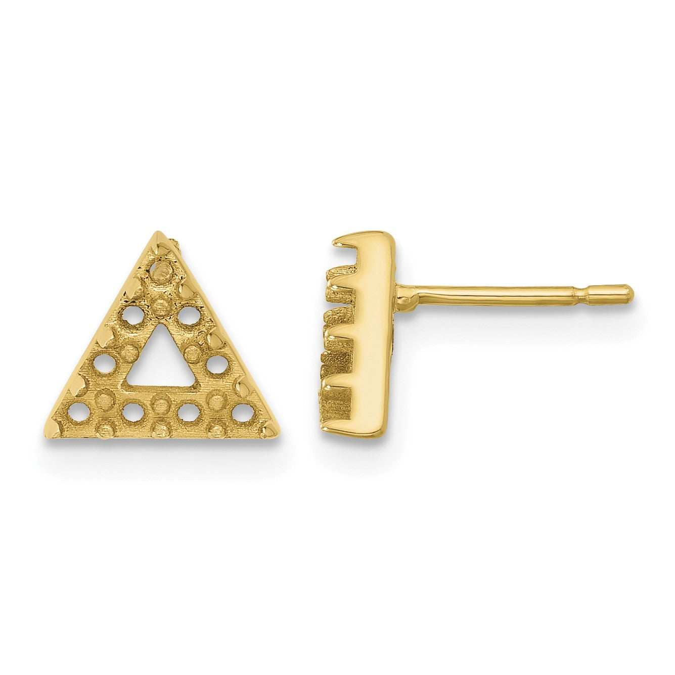 14k Open Triangle Post Earring Mountings