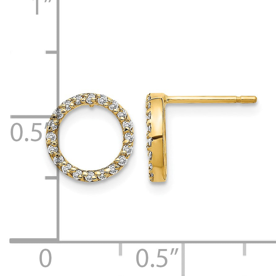 14k 1/6 carat Diamond Open Circle Post Earrings