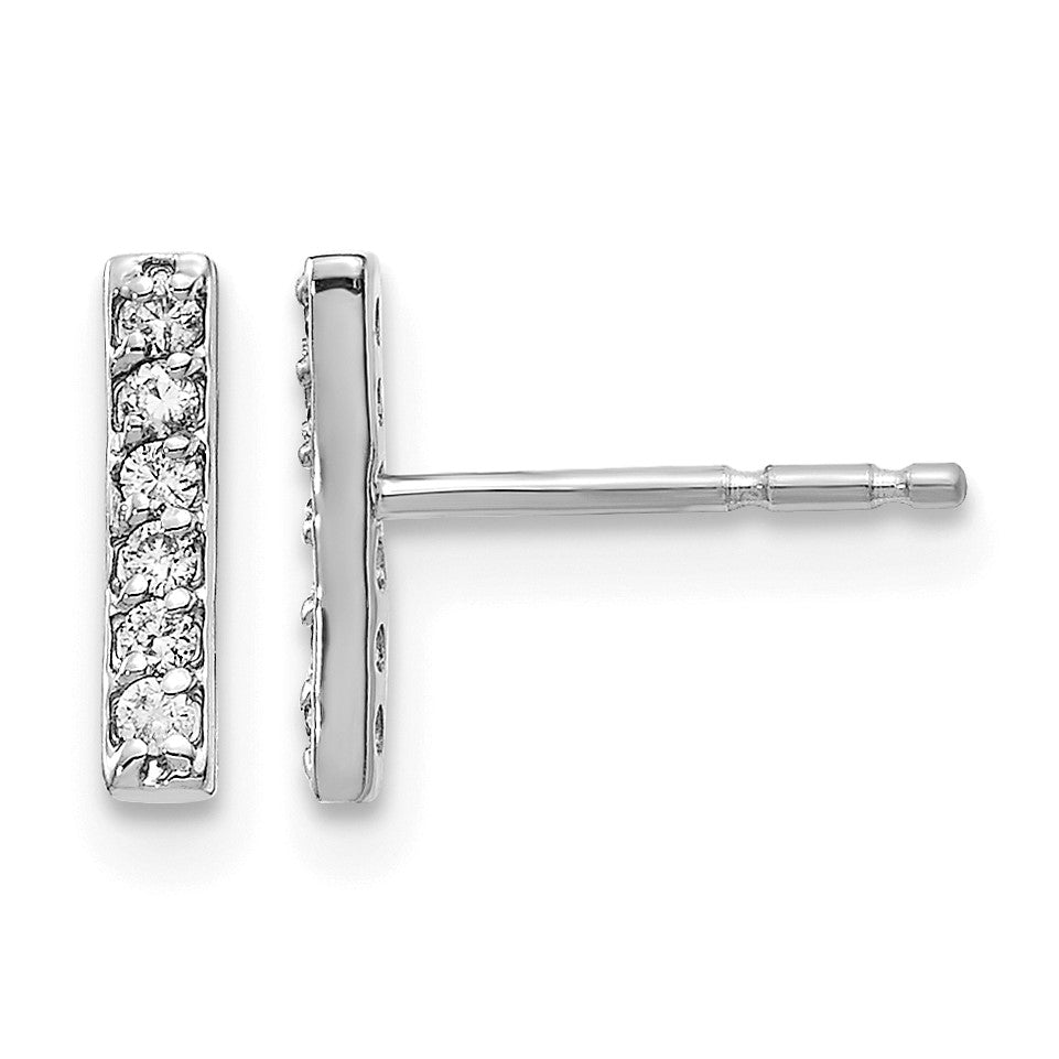 14k White Gold Bar Earring Mountings (non-Rhodium)