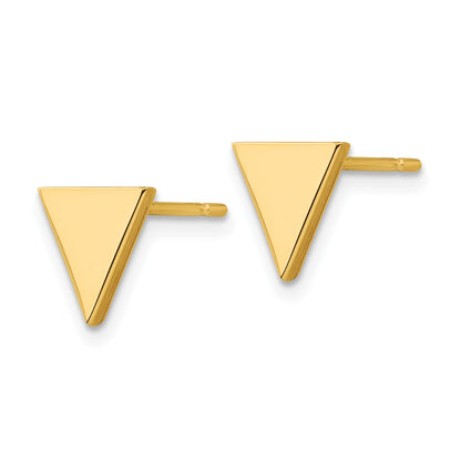 14k 8mm Triangle Post Earrings