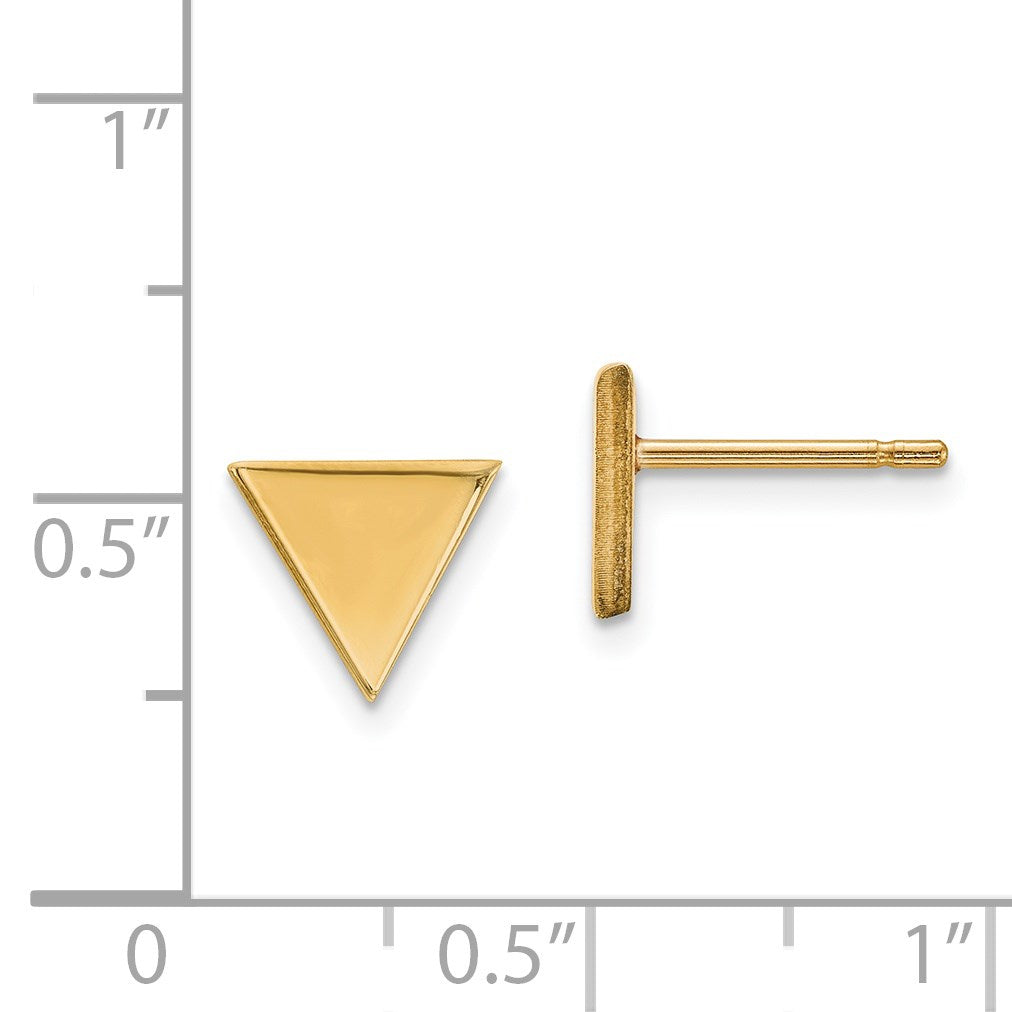 14k 8mm Triangle Post Earrings