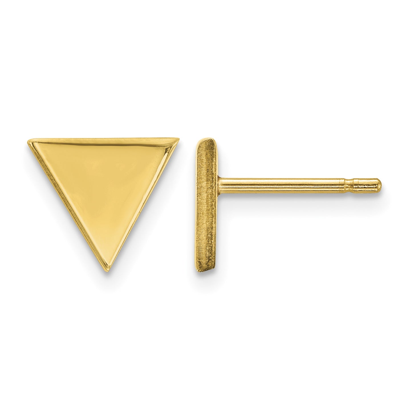 14k 8mm Triangle Post Earrings
