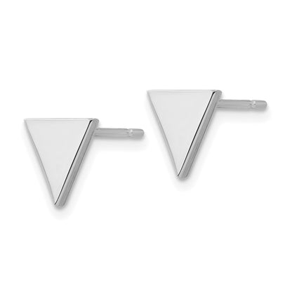 14k White Gold 8mm Triangle Post Earrings