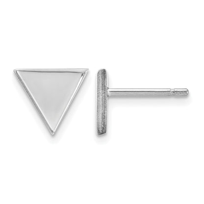 14k White Gold 8mm Triangle Post Earrings