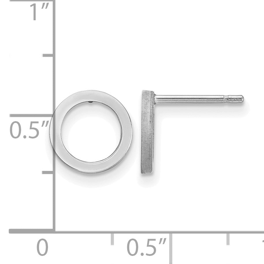 14k White Gold Open Circle Earrings