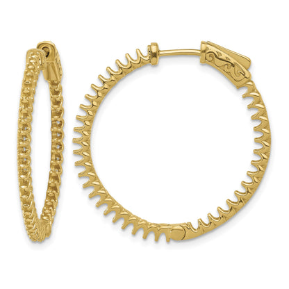14K 1.56ct (Holds 78-1.7mm Round) In/Out Hoop w/Safety Clasp Earring Mountings