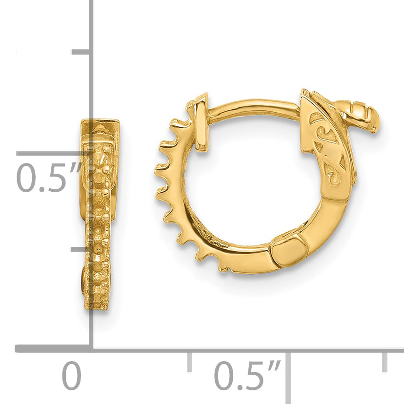 14K .24ct (Holds 16-1.5mm Round) Hoop w/Safety Clasp Earring Mountings