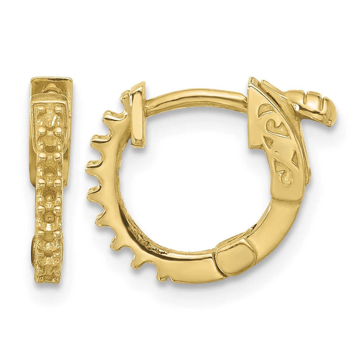 14K .24ct (Holds 16-1.5mm Round) Hoop w/Safety Clasp Earring Mountings