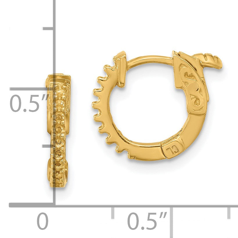 14K .18ct (Holds 18-1.3mm Round) Hoop w/Safety Clasp Earring Mountings