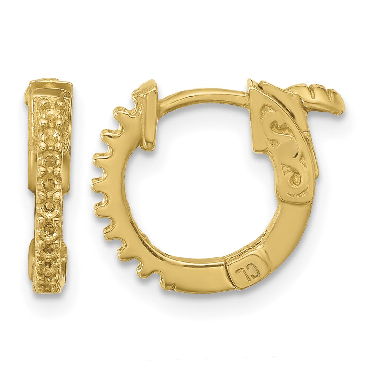 14K .18ct (Holds 18-1.3mm Round) Hoop w/Safety Clasp Earring Mountings
