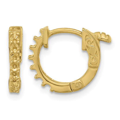 14K .31ct (Holds 14-1.75mm Round) Hoop w/Safety Clasp Earring Mountings