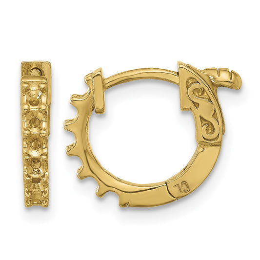 14K .42ct (Holds 12-2.0mm Round) Hoop w/Safety Clasp Earring Mountings