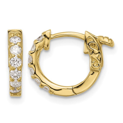 14K .42 carat Diamond Round Hoop w/Safety Clasp Earrings