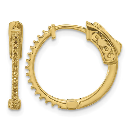 14K .24ct (Holds 30-1.2mm Round) Hoop w/Safety Clasp Earring Mountings