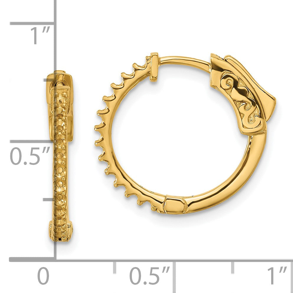 14K .40ct (Holds 26-1.5mm Round) Hoop w/Safety Clasp Earring Mountings