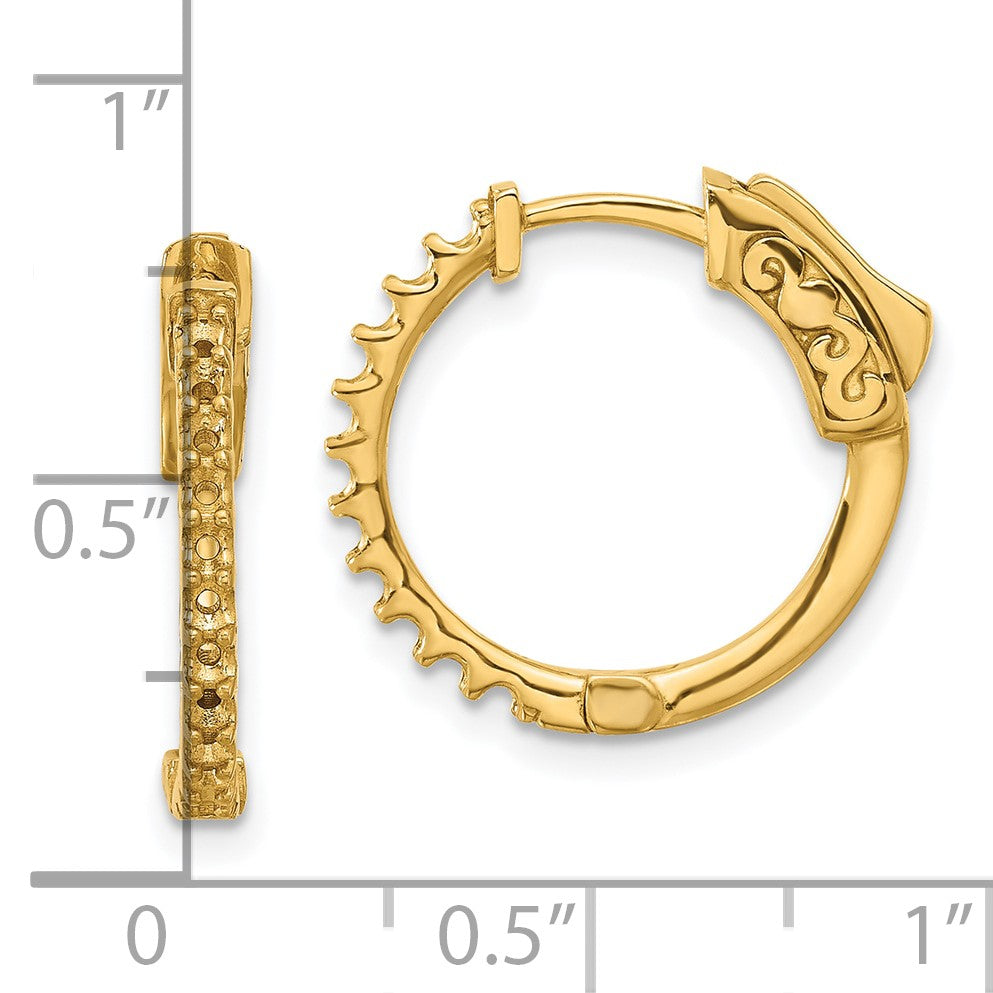 14K .44ct (Holds 22-1.7mm Round) Hoop w/Safety Clasp Earring Mountings