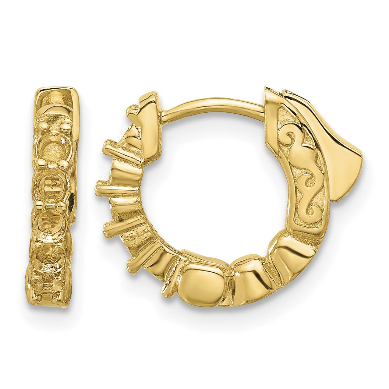 14K .46ct (Holds 10-2.25mm Round) Hoop w/Safety Clasp Earring Mountings