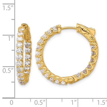 14K 1.55ct (Holds 38-2.2mm Round) In/Out Hoop w/Safety Clasp Mountings