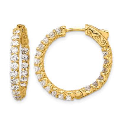 14K 1.55ct (Holds 38-2.2mm Round) In/Out Hoop w/Safety Clasp Mountings