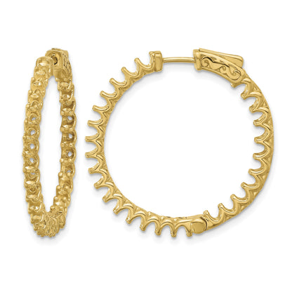14K 3.2ct  (Holds 54-2.5mm Round) In/Out Hoop w/Safety Clasp Earring Mountings