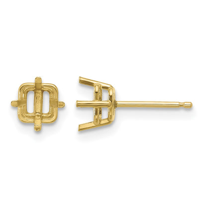 14k 5mm Square Post Earring Mountings