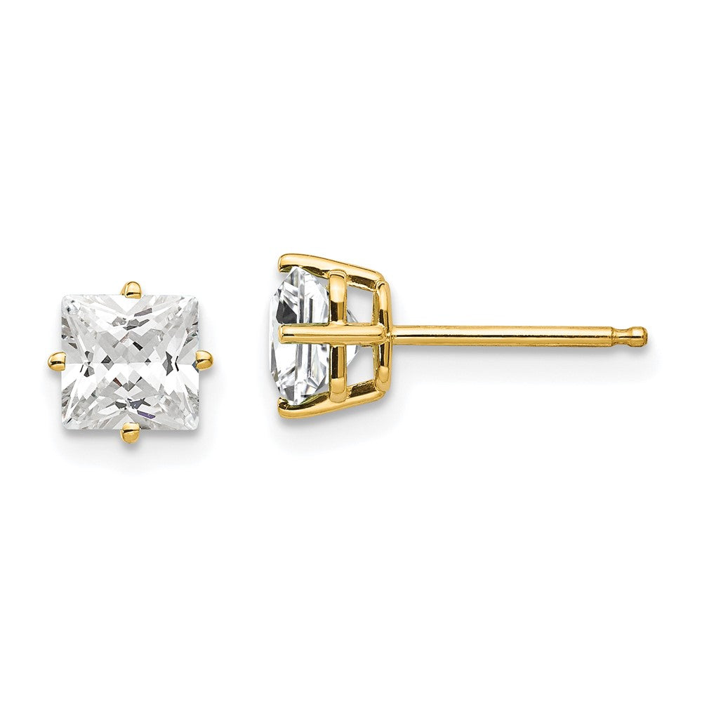 14k 5mm Cubic Zirconia Earrings