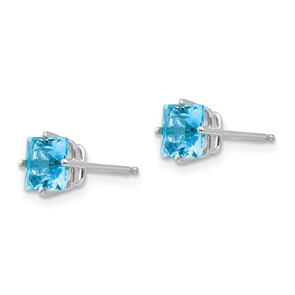 14k White Gold 5mm Square Post Earring Mountings