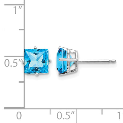 14k White Gold 6mm Square Post Earring Mountings
