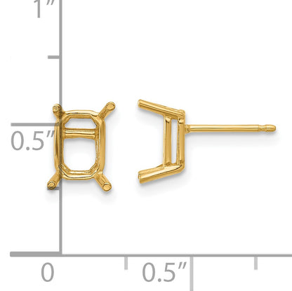 14k 7x5mm Emerald Post Earring Mountings