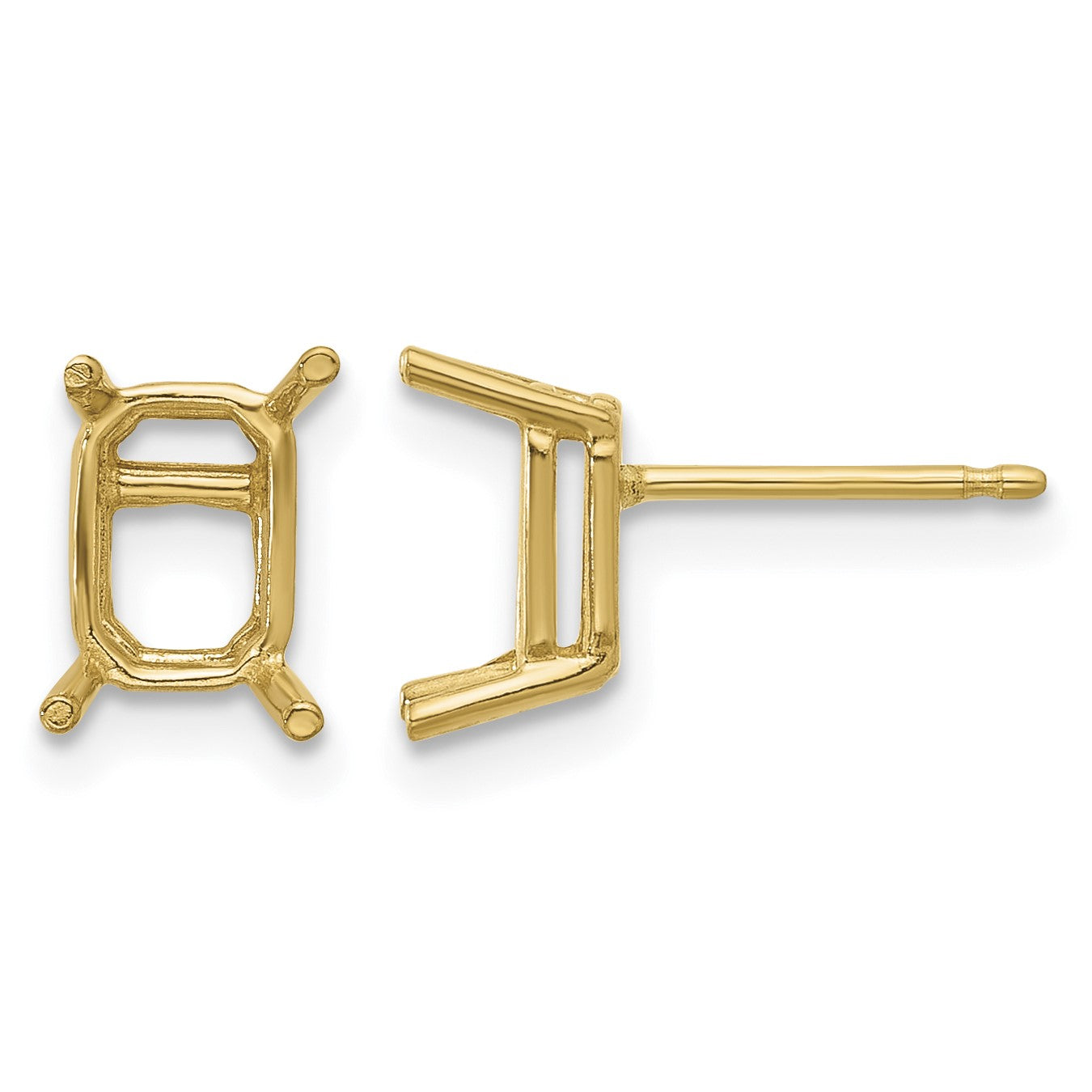 14k 7x5mm Emerald Post Earring Mountings