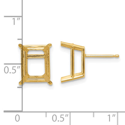 14k 10x8 Emerald Earring Mountings