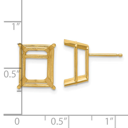 14k 12x10 Emerald Earring Mountings