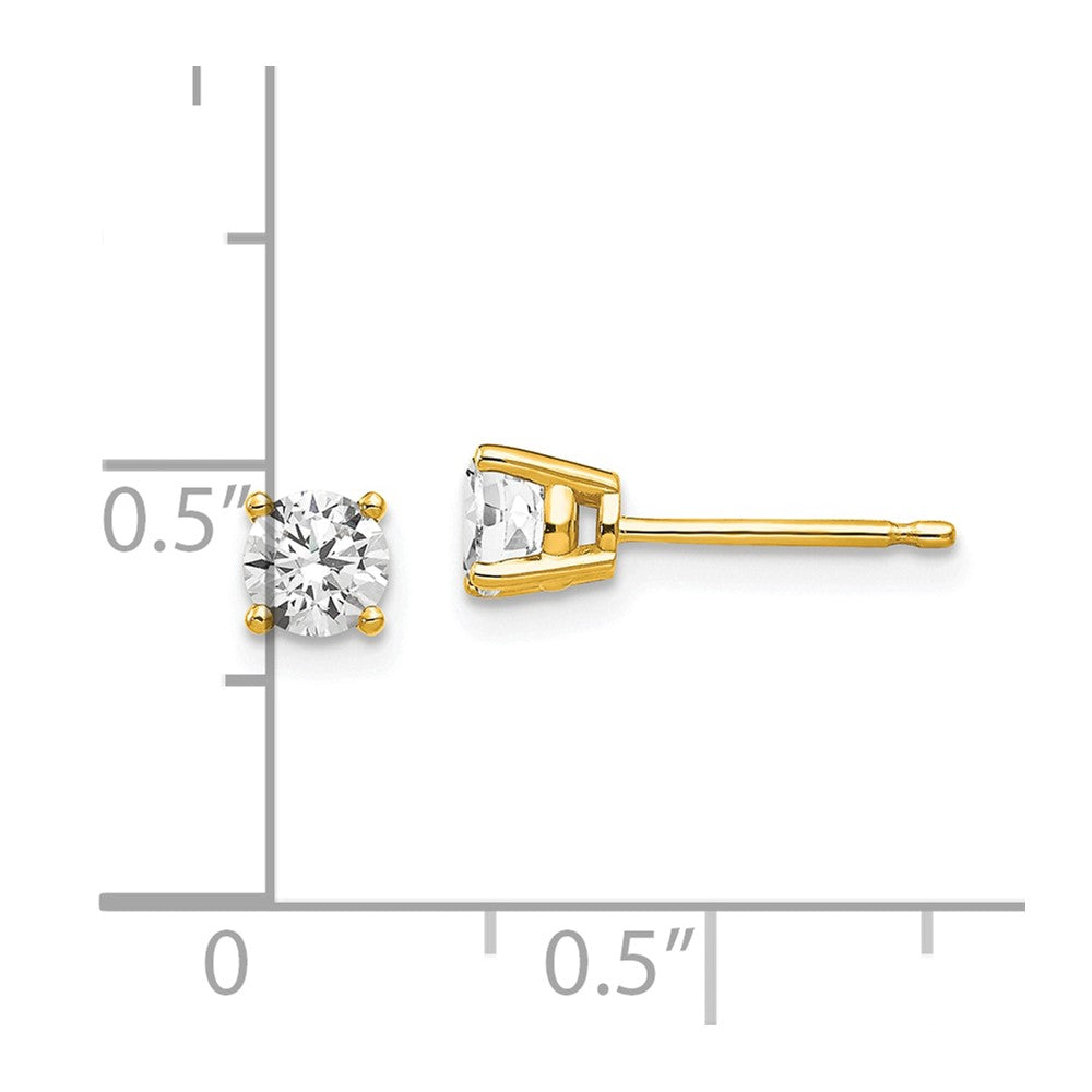 14k 4mm Cubic Zirconia Earrings