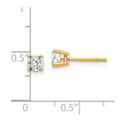 14k 4mm Cubic Zirconia Earrings