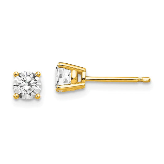 14k 4mm Cubic Zirconia Earrings