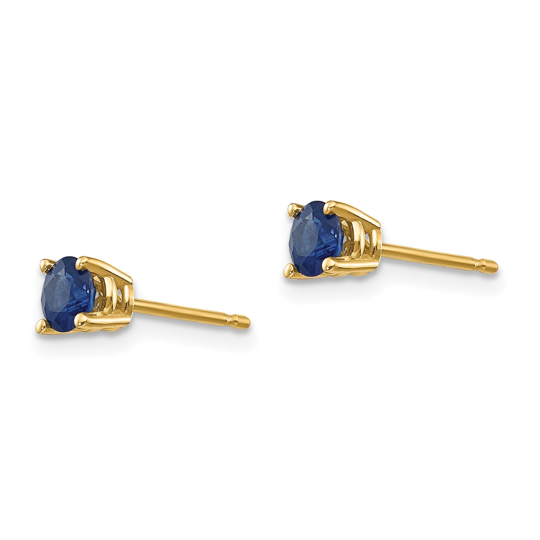 14k 4mm Round Sapphire Post Earrings