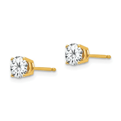 14k 5mm Round Cubic Zirconia Post Earrings