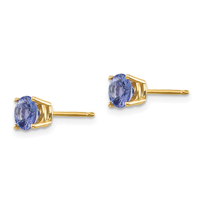 14k 5mm Round Tanzanite Post Earrings