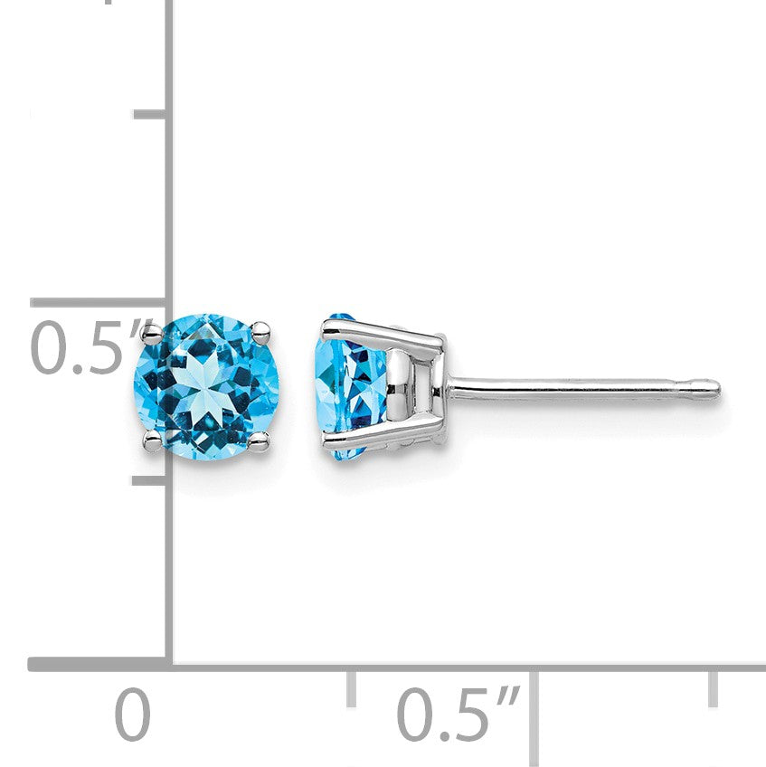 14k White Gold 5mm Round Earring Mounting