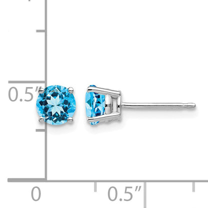 14k White Gold 5mm Round Earring Mounting