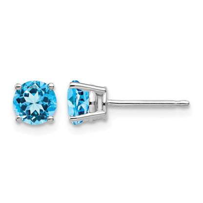 14k White Gold 5mm Round Earring Mounting