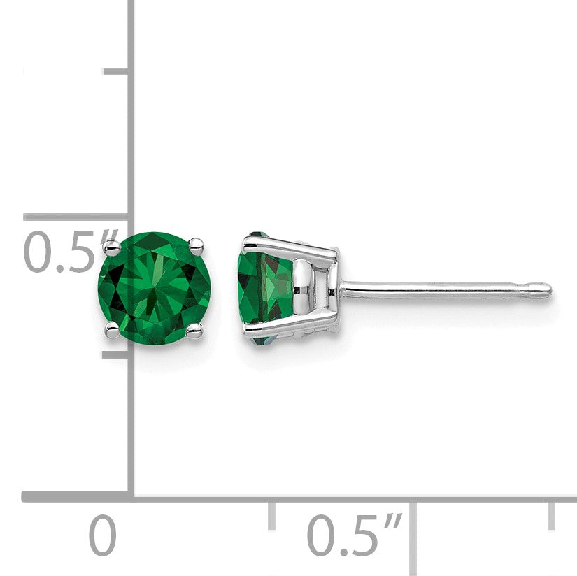 14k White Gold 5mm Round Mount St. Helens Post Earrings