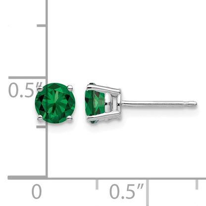 14k White Gold 5mm Round Mount St. Helens Post Earrings