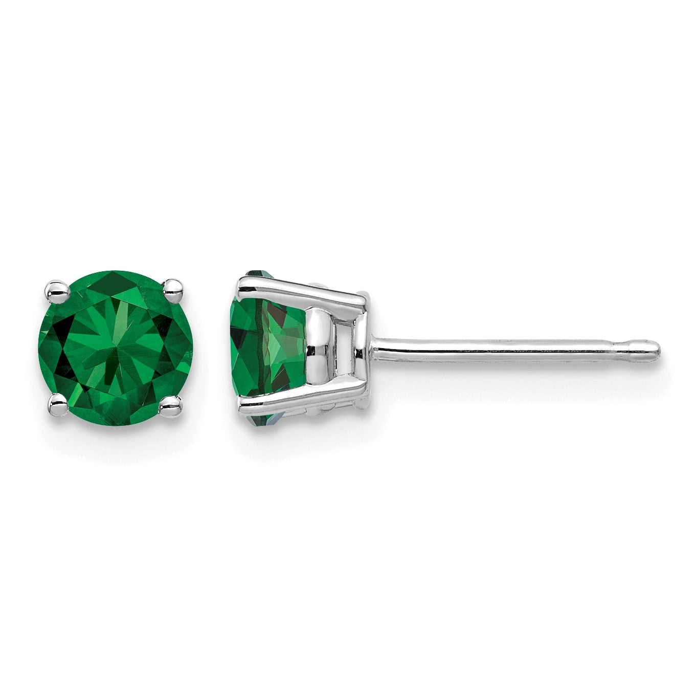 14k White Gold 5mm Round Mount St. Helens Post Earrings