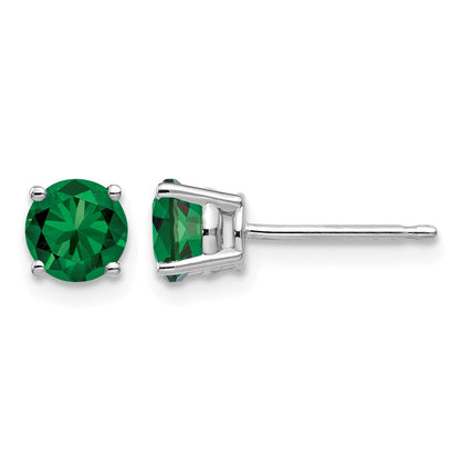 14k White Gold 5mm Round Mount St. Helens Post Earrings