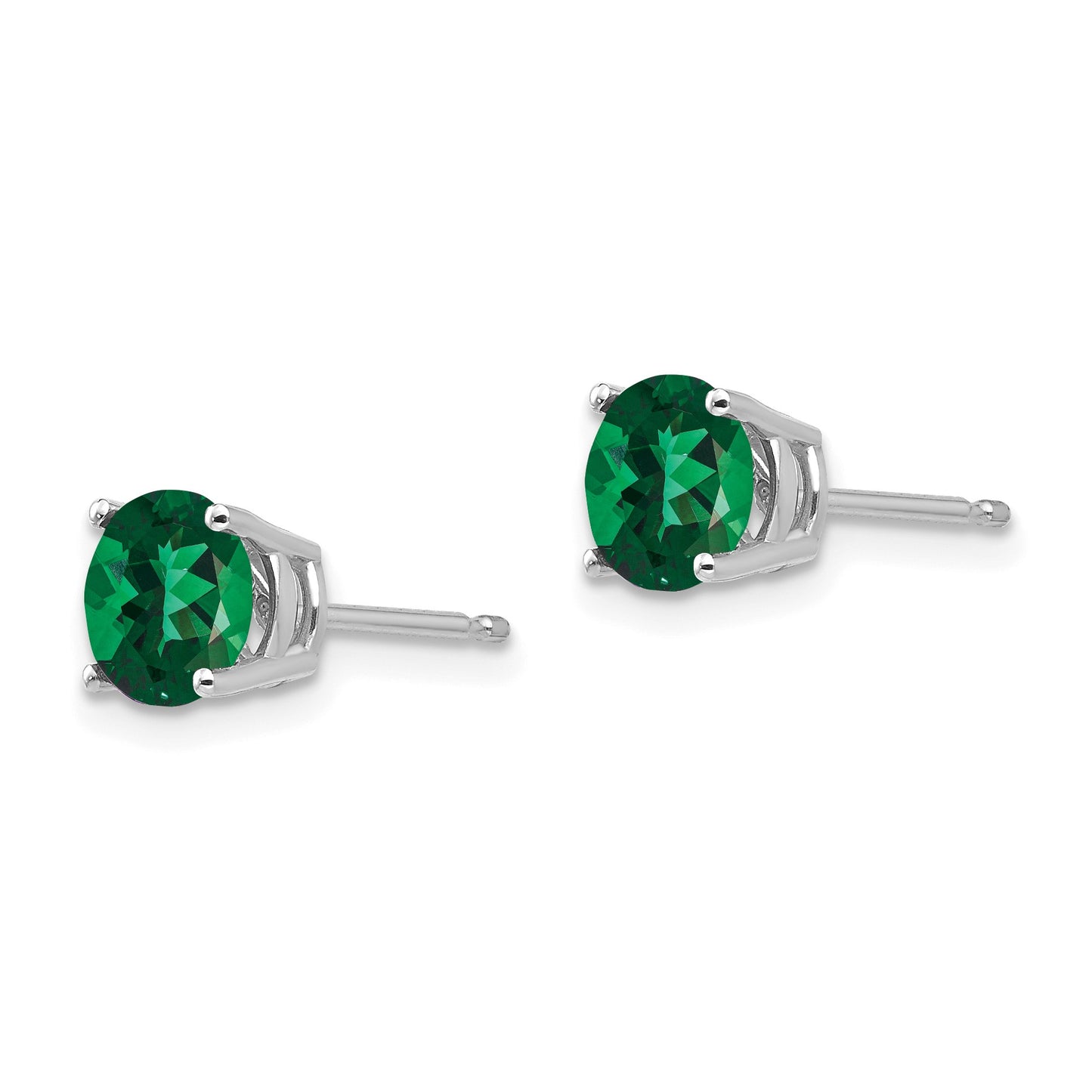 14k White Gold 6mm Round Mount St. Helens Post Earrings
