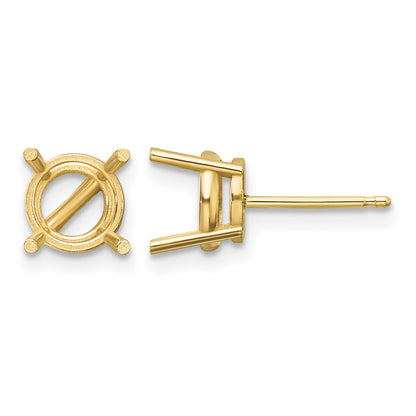 14k 7mm Round Post Earring Mountings